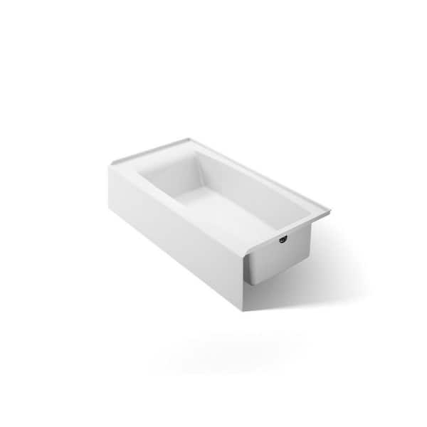 Entity 60 in. x 30.25 in. Rectangular Soaking Bathtub with Right Drain in White
