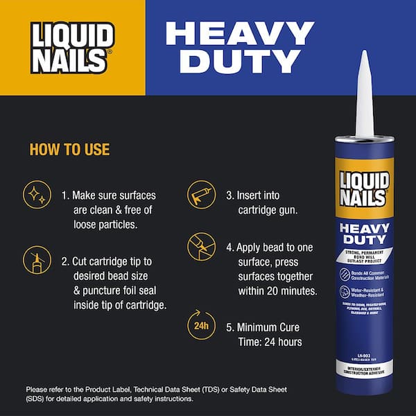 Liquid Nails - Heavy Duty 10 oz. White Low VOC Construction Adhesive