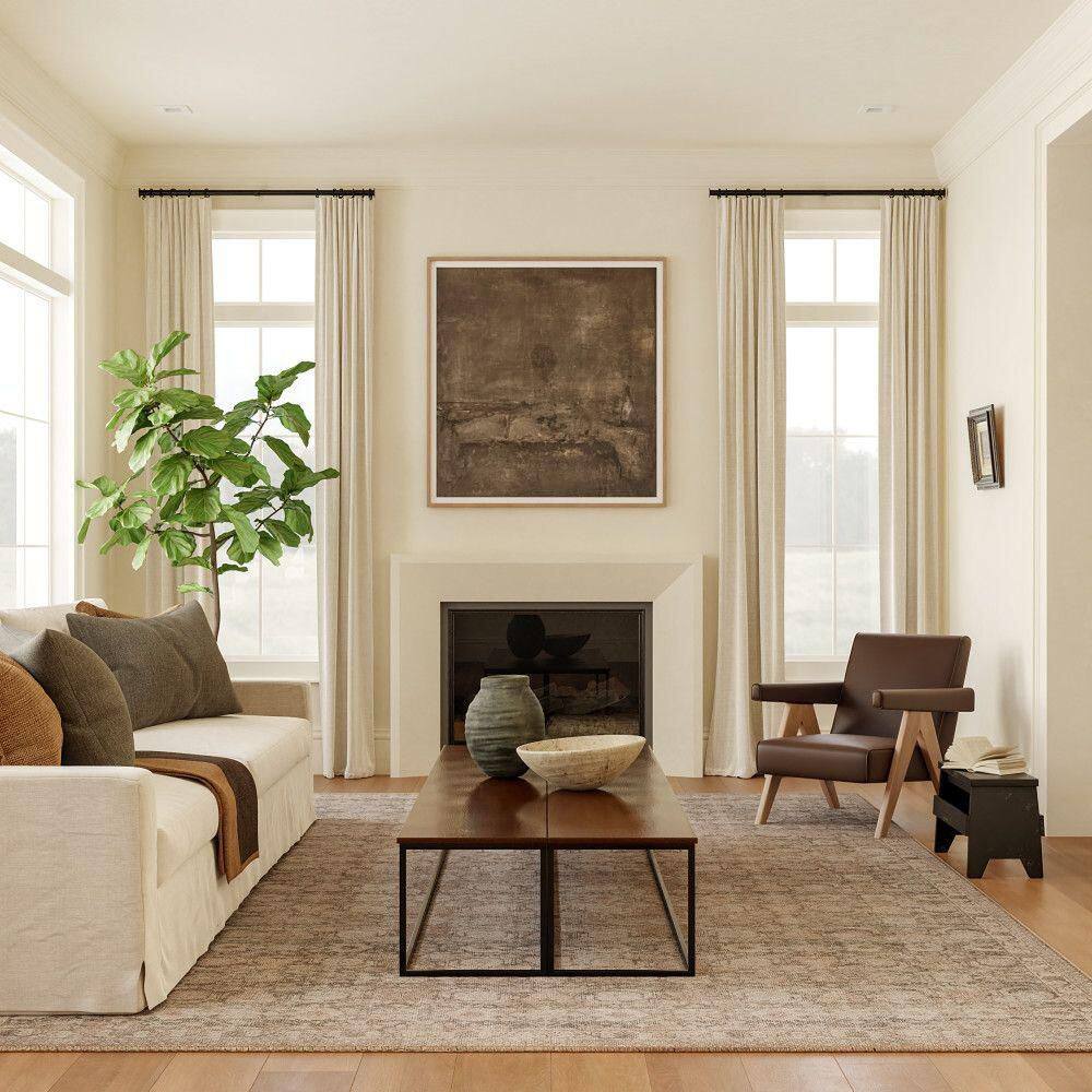 Delphi Dark Beige Rectangular Synthetic Area Rug, 6' 7" x 9'