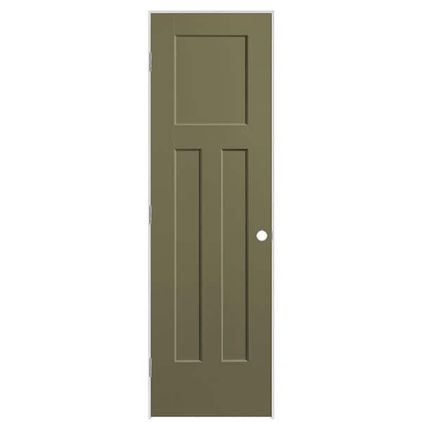 Masonite 24 in. x 80 in. 3-Panel Winslow Right-Hand Hollow Core Truly Olive Molded Composite Single Prehung Interior Door