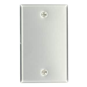 1-Gang No Device Blank Wallplate, Standard Size, Aluminum, Box Mount, Aluminum