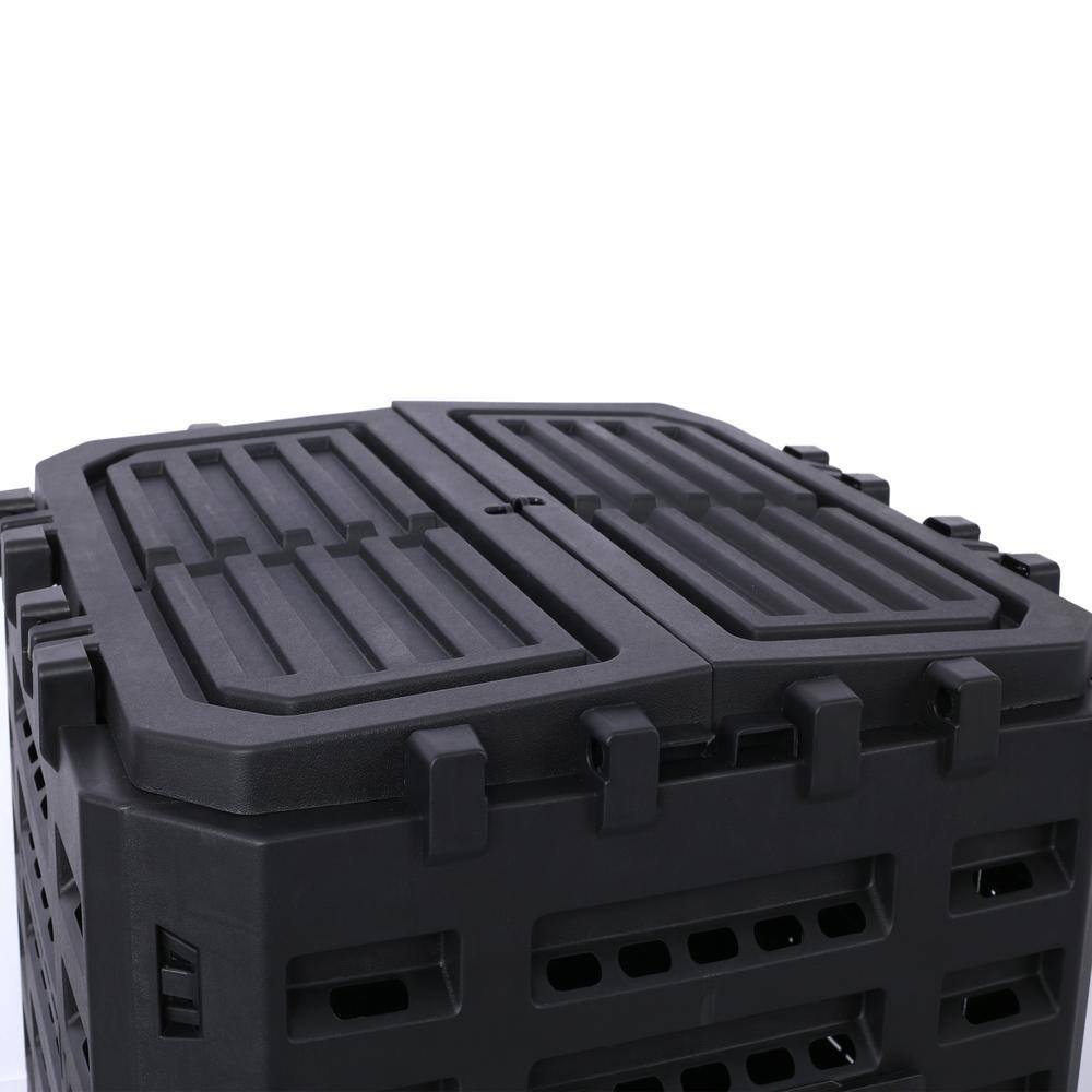 Large Black Recycled Plastic Garden Composter Bin