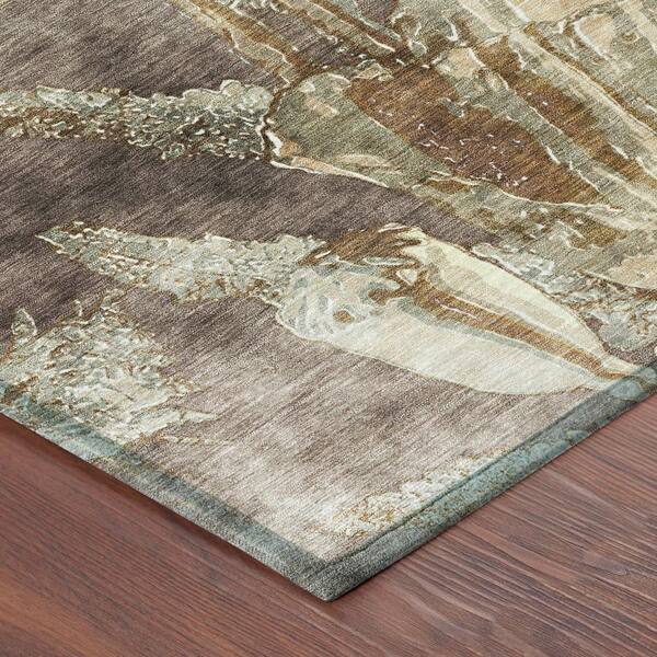 Chantille Machine Washable Indoor/Outdoor Abstract ACN2798 Brown 10 ft. x 14 ft. Area Rug