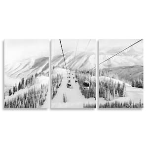 Snow Ski Mountain Gondola Ride Adventure by Danita Delimont 3-Piece Unframed Print Nature Wall Art 11 in. x 17 in.