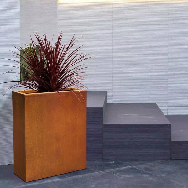 Corten Tall Leaf Rim Patio Planter