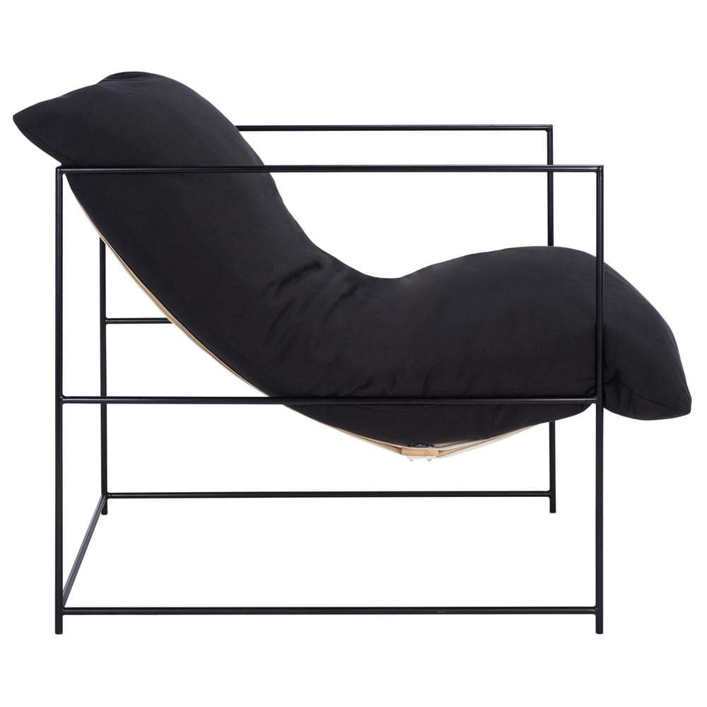 Portland Black Iron Frame Pillow Top Accent Chair