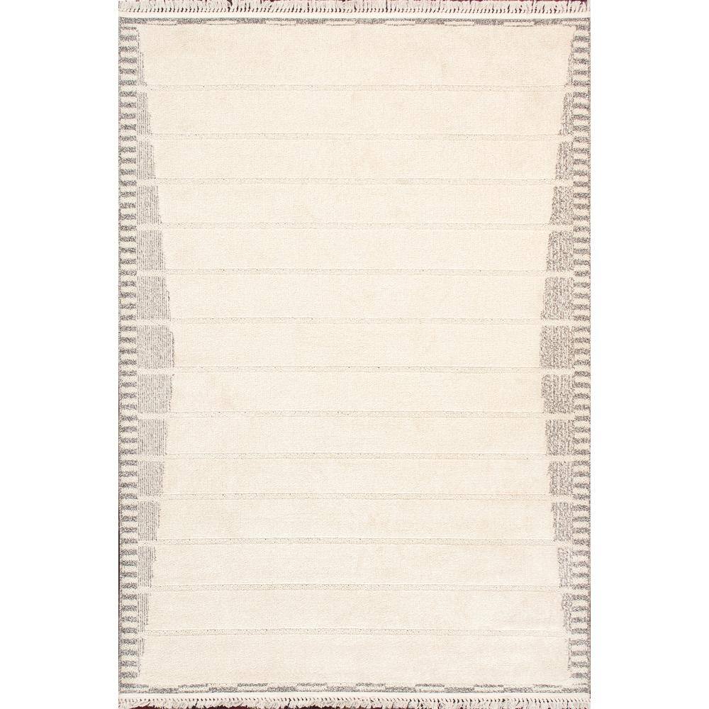 Pasargad Home Sutton Ivory 12 ft. x 15 ft. Striped Polypropylene and