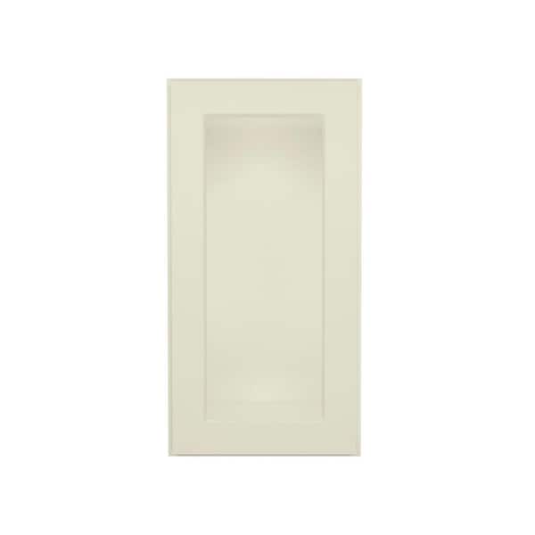 HOMLUX 15 in. W x 12 in. D x 30 in. H in Antique White Ready to Assemble Wall Kitchen Cabinet with No Glasses