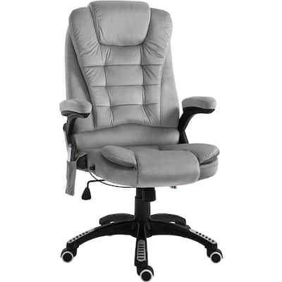 Grey Polyester 6-Point Ergonomic Office Massage Chair