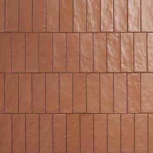 Amagansett Terracotta 2.55 in. x 7.87 in. Mixed Finish Ceramic Wall Tile (5.38 Sq. Ft./Case)