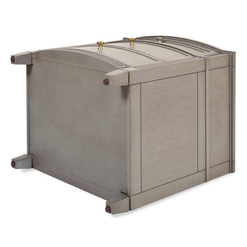 Dauphin Grey Cashmere 3-Drawer Nightstand with Gold Accents