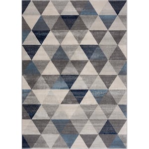 Havana Collection - Navy Blue Modern Runner Rug (5x8 feet)- 5'3" x 7'7"