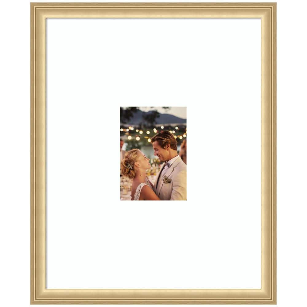 Florence 16x20 matted to 5x7 Gold Plastic Picture Frame