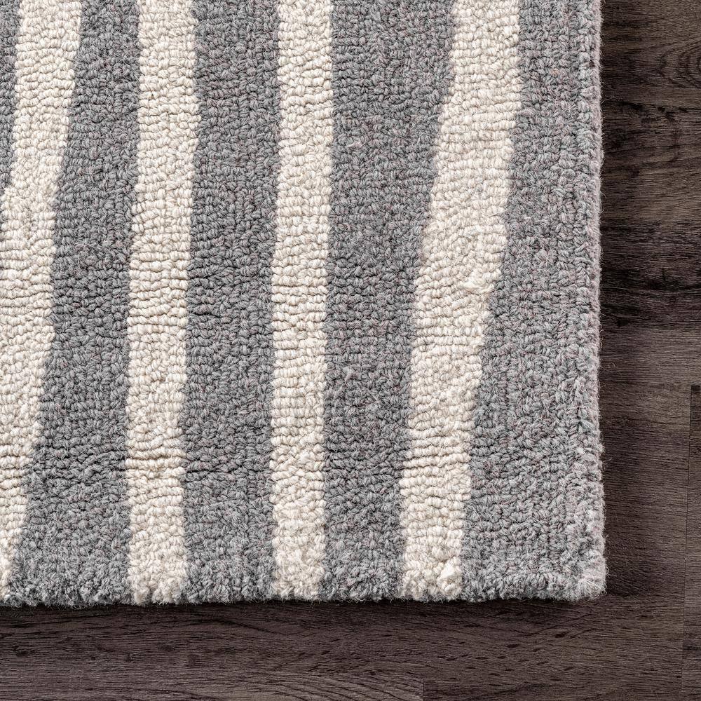 Gray Geometric Hand-Tufted Wool Rectangular Area Rug