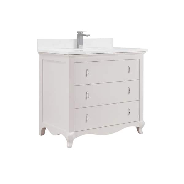 WS2512-36-DW 36 in. Single Sink Vanity Dreamy White Bath Vanity with White 1 in. Artificial Stone Top