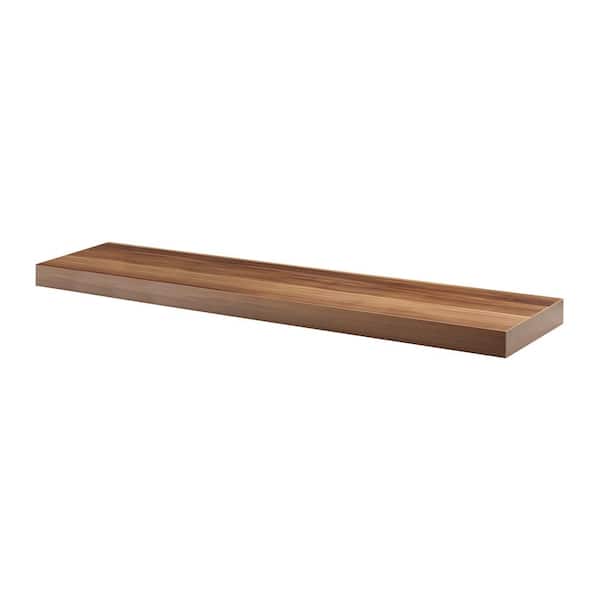 Big Boy 45.3 in. x 9.8 in. x 2 in. Walnut MDF Floating Decorative Wall Shelf with Brackets