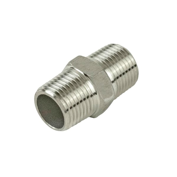 ProLine 1/2 in. x Close MIP Stainless Steel Hex Nipple