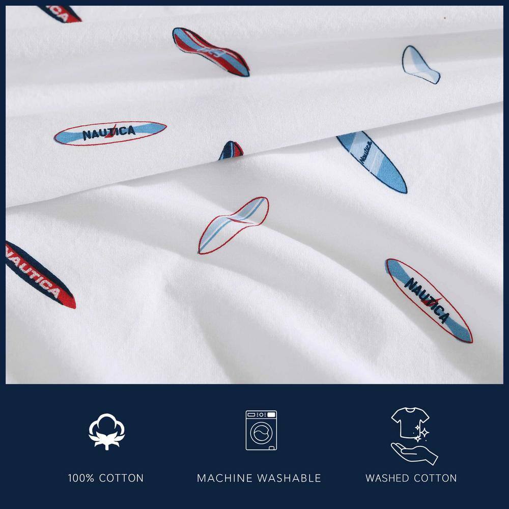King White Cotton Percale Printed Sheet Set