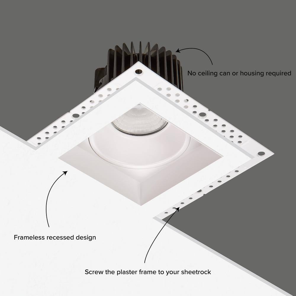 4" White Aluminum Trimless Recessed LED Downlight