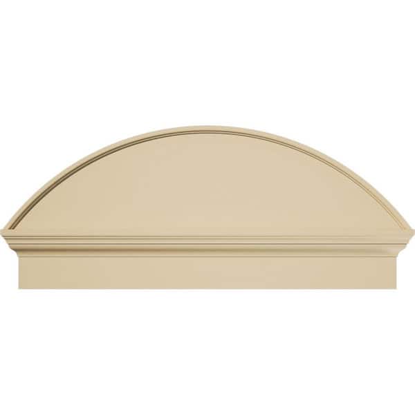Ekena Millwork 38 in. W x 16-3/8 in. H x 2-3/4 in. P Segment Arch Smooth Signature Urethane Combination Pediment, Primed Tan