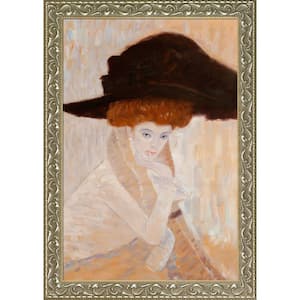 29.5 in. x 41.5 in. "Black Feather Hat" by Gustav Klimt Framed Wall Art