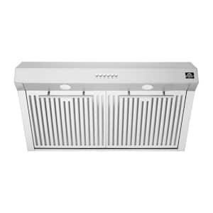 Bari Espresso 30 in. Ducted Under Cabinet Range Hood in Stainless-Steel