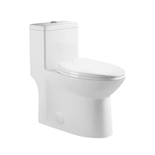 DEERVALLEY Symmetry 1-Piece 1.1/1.6 GPF Dual Flush Elongated Toilet in ...