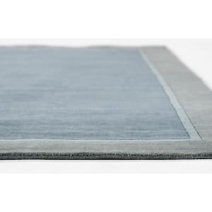 Beckton Blue 8 ft. x 10 ft. Solid 100% Wool Area Rug