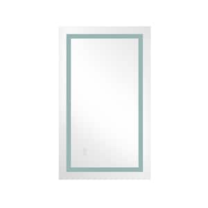 24 in. W x 40 in. H White Rectangular Metal Framed Wall Mount Bathroom Vanity Mirror,Anti-Fog,White/Warm/Natural Lights