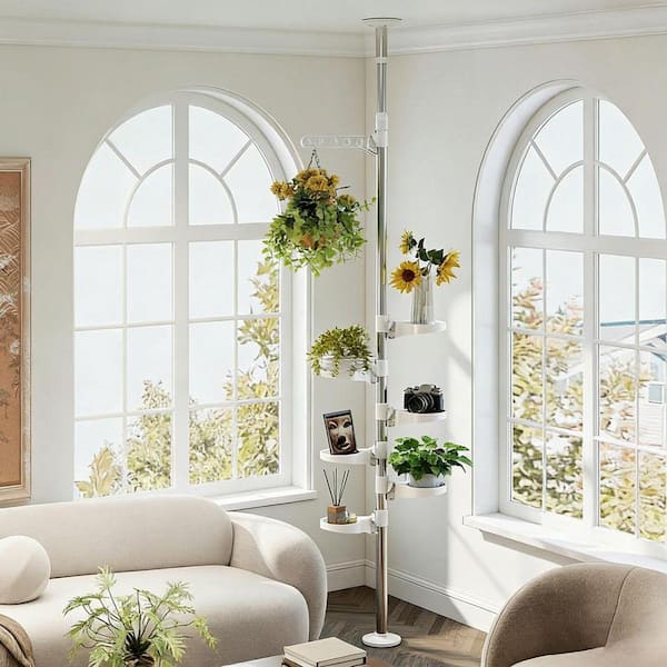 7-Layer Steel Corner Floral Plant Stands, Hanger Planters
