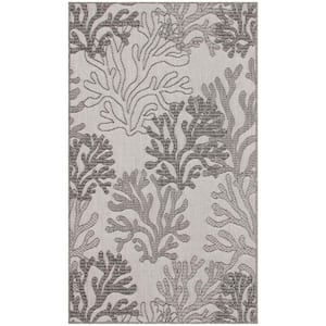 Garden Oasis Grey 3 ft. x 5 ft. Nature-inspired Contemporary Area Rug
