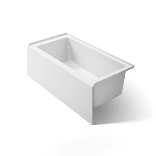 Underscore 60 in. x 30 in. Soaking Bathtub with Right-Hand Drain in White