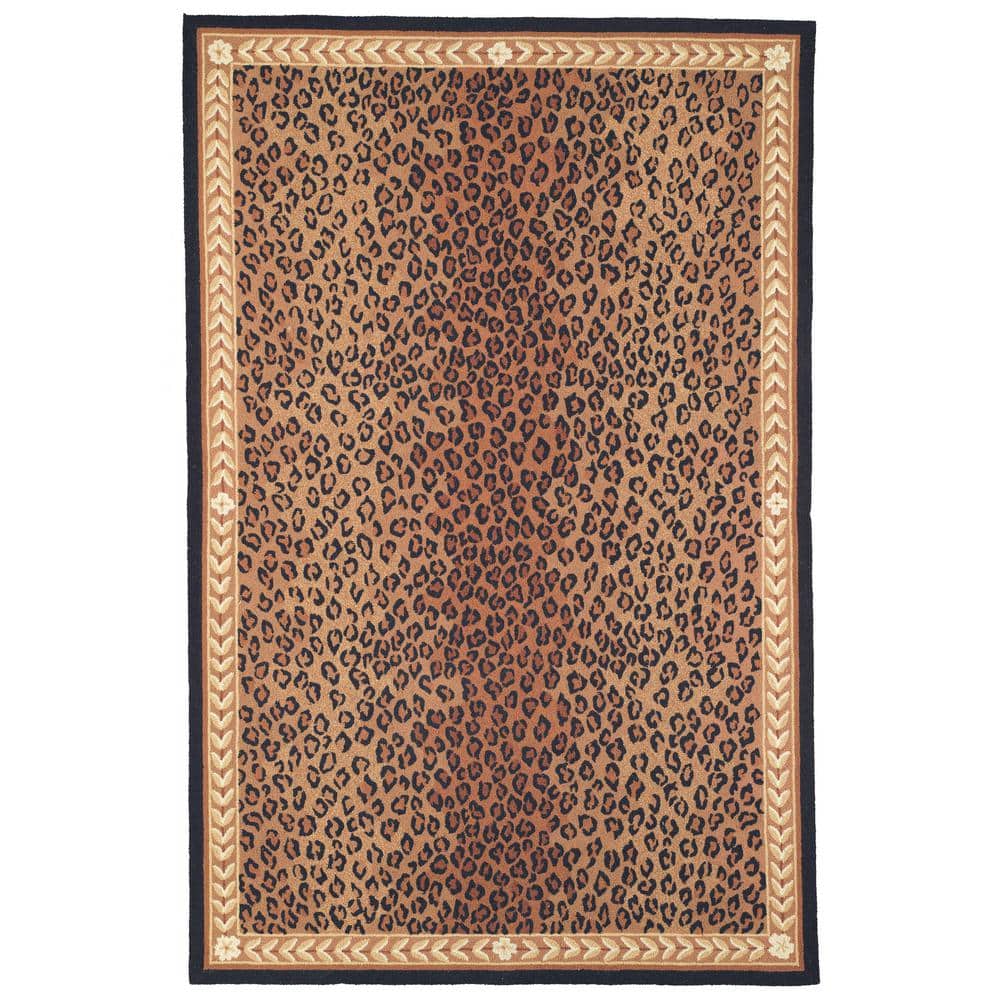 Chelsea Black and Brown Hand-Hooked Wool Area Rug
