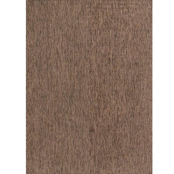 Brown Polypropylene 5 ft. x 8 ft. Solid Indoor/Outdoor Area Rug