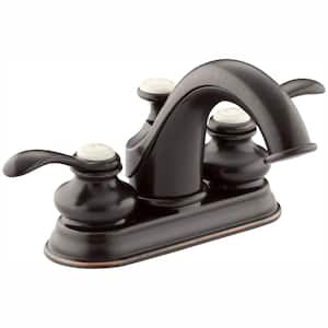 Fairfax 4 in. Centerset 2-Handle Mid-Arc Water-Saving Bathroom Faucet in Oil-Rubbed Bronze