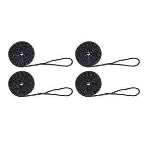 thumbnail interactive-video image 1 of Set Of 4 Nylon Dock Lines – 3/8" X 10' Double Braid Mooring Ropes, Black By The Cordage Source 1 of 6