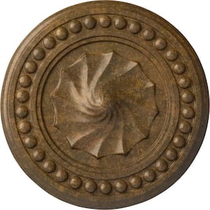 15-3/4 in. x 2 in. Foster Shell Urethane Ceiling Medallion (Fits Canopies upto 9-5/8 in.), Rubbed Bronze