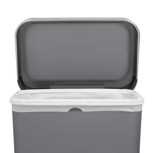 simplehuman 45 Liter Rectangular Kitchen Step Trash Can with Soft-Close  Lid, Grey Plastic & Code K Custom Fit Drawstring Trash Bags, 35-45 Liter,  60