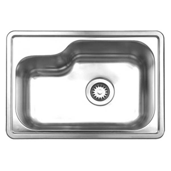 Whitehaus Collection Noah's Collection Brushed Drop-In Stainless Steel 22.5 in. 0-Hole Single Bowl Kitchen Sink