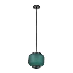 Laguna 1-Light Green Glass Pendant with CEC Title 20 LED Bulb Included
