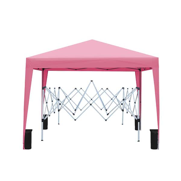 AULEDIO 10 ft. x 10 ft. Pink Pop-Up Gazebo Canopy Tent