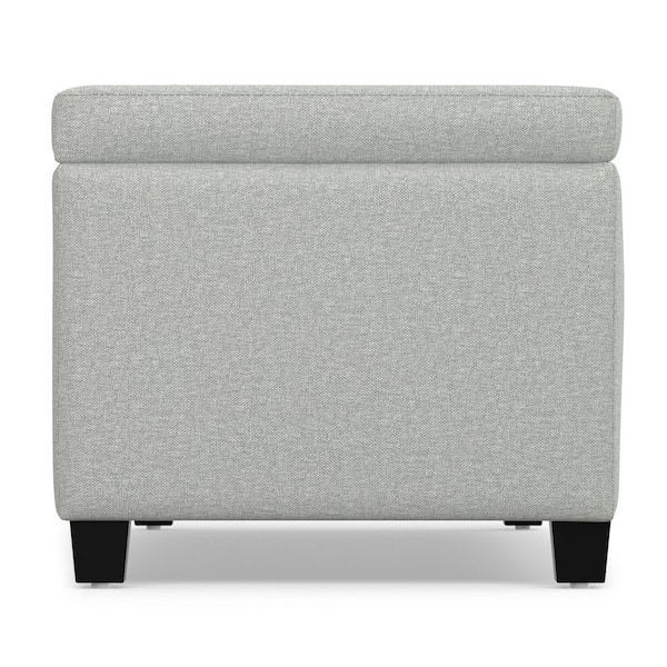 Simpli Home Avalon 48 in. Wide Linen Look Fabric Storage Ottoman