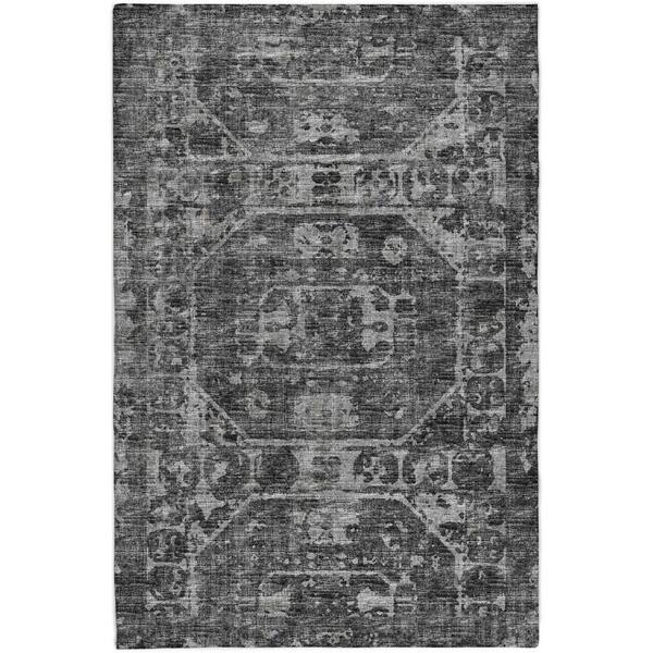 Dream Shag Premium Machine Washable Abstract ADS41 Black 3 ft. x 5 ft. Area Rug