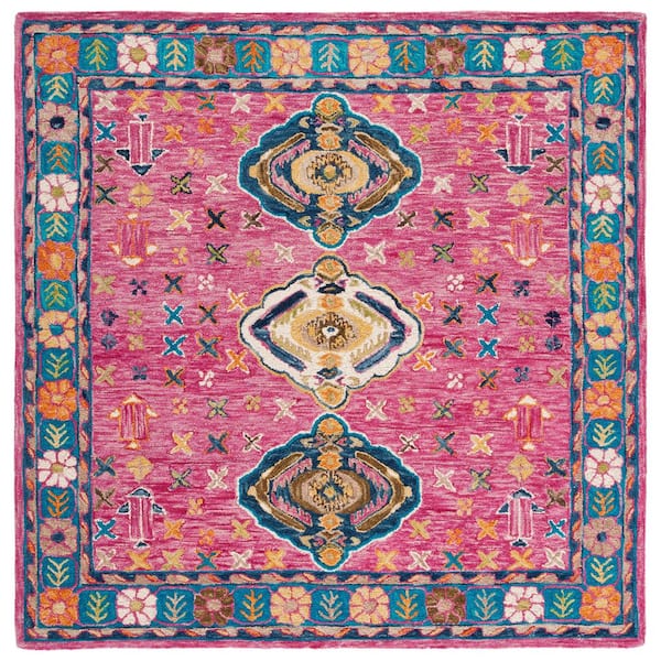 SAFAVIEH Aspen 7 ft. x 7 ft. Red/Blue Abstract Western Square Area Rug