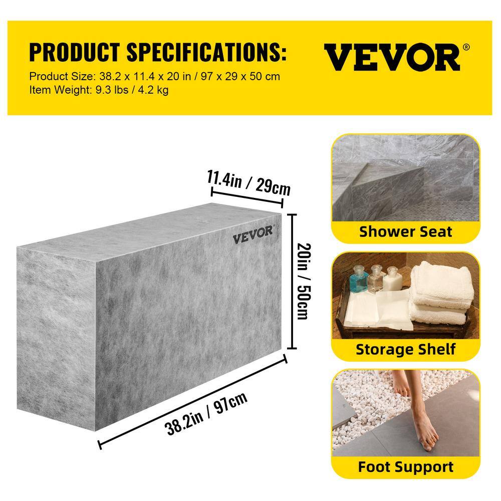 Gray Waterproof Plastic Shower Bench with EPS Composite