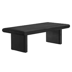 Relic 24 in. in Black Rectangle Solid Mango Wood Concrete Textured Coffee Table