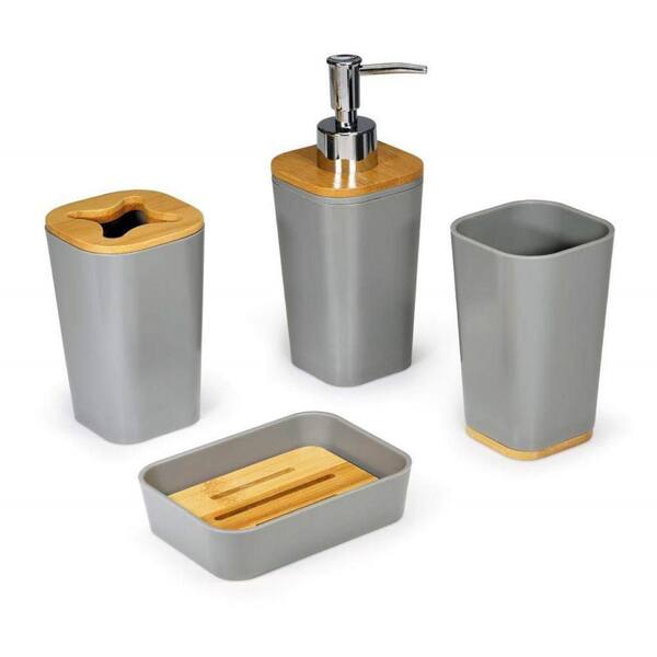 Dracelo 6-Piece Bathroom Accessory Set with Soap Dispenser, Tray