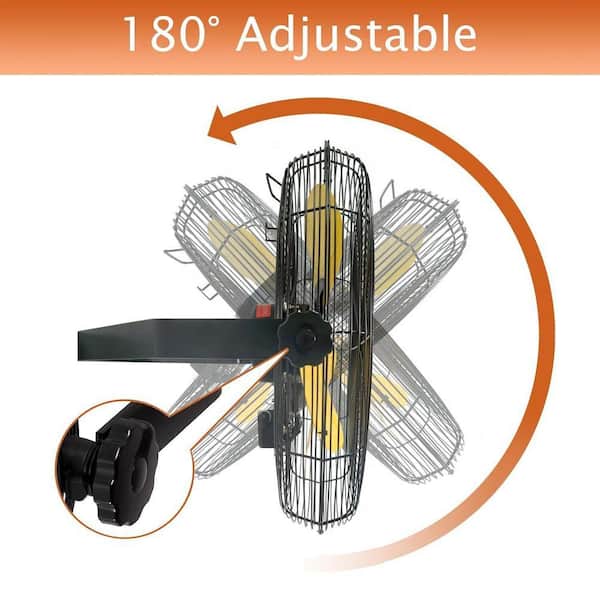 WOCK HICFM 20 in. Yellow Outdoor Wall Mounted Fan, 5100 CFM 3