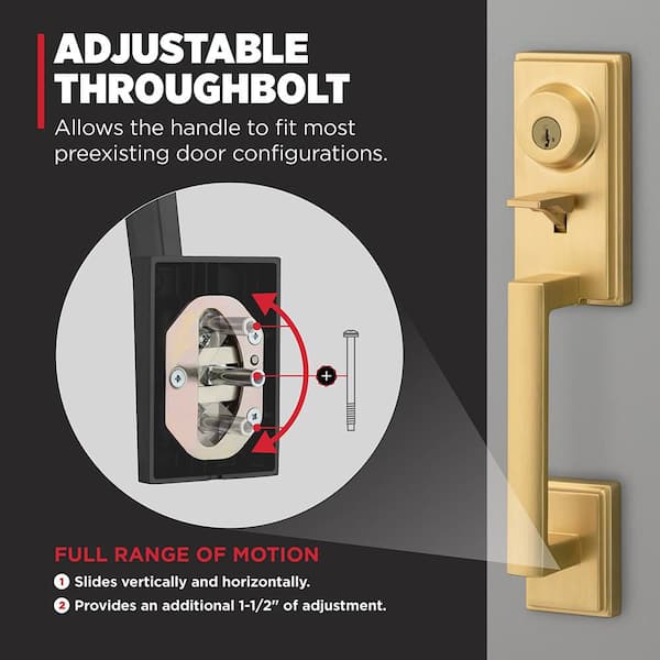 Kwikset Peralta Satin Brass Single Cylinder Door Handleset w