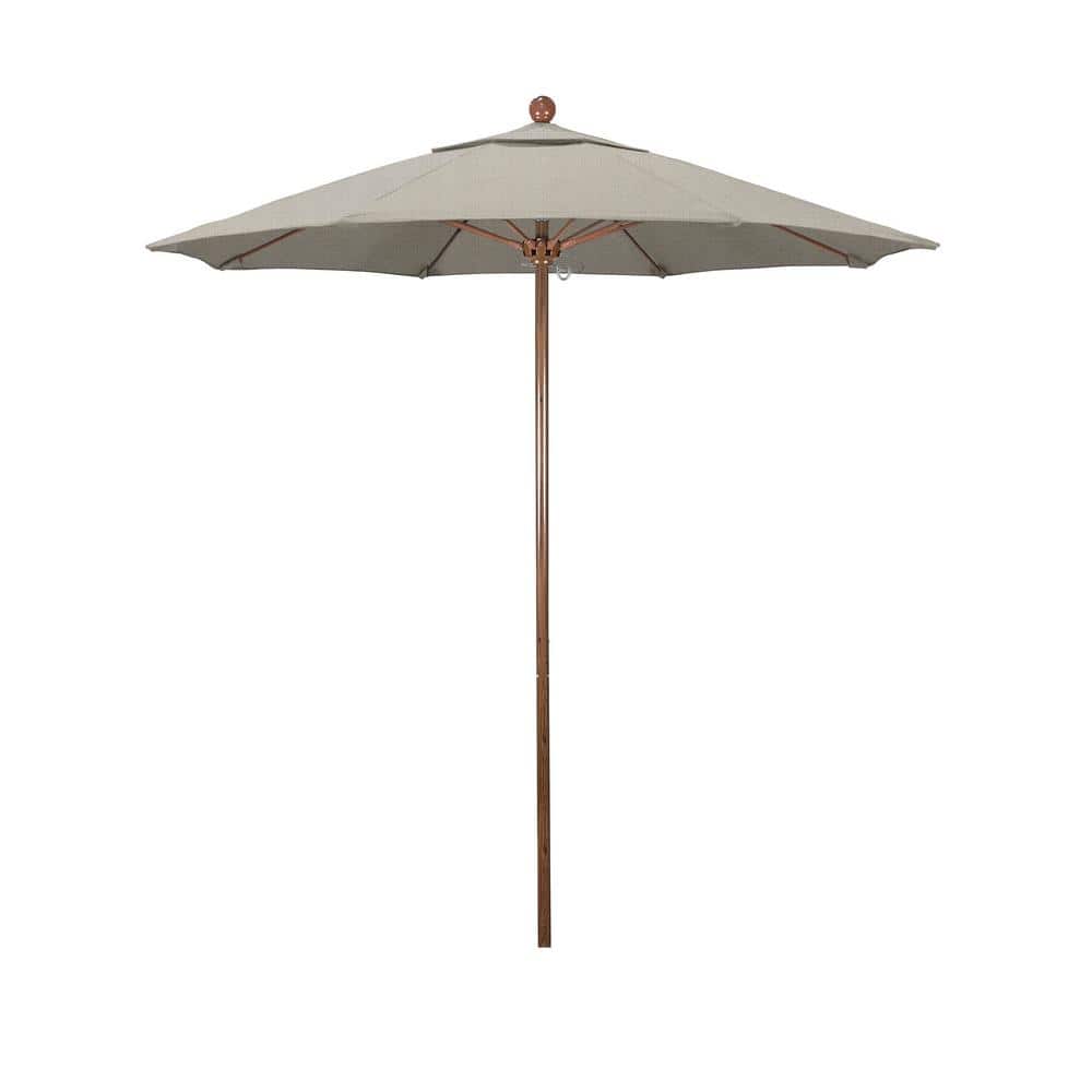 7.5 ft. Woodgrain Aluminum Commercial Market Patio Umbrella Fiberglass Ribs and Push Lift in Woven Granite Olefin price history on PriceWatchPro
